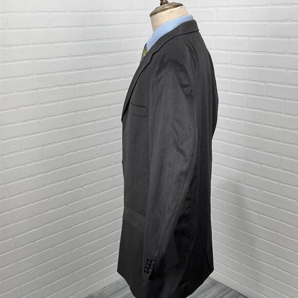 Hart Schaffner Marx Blazer Men 46 Gray Bespoke Gold Trumpeter Classic USA Jacket - Picture 3 of 16